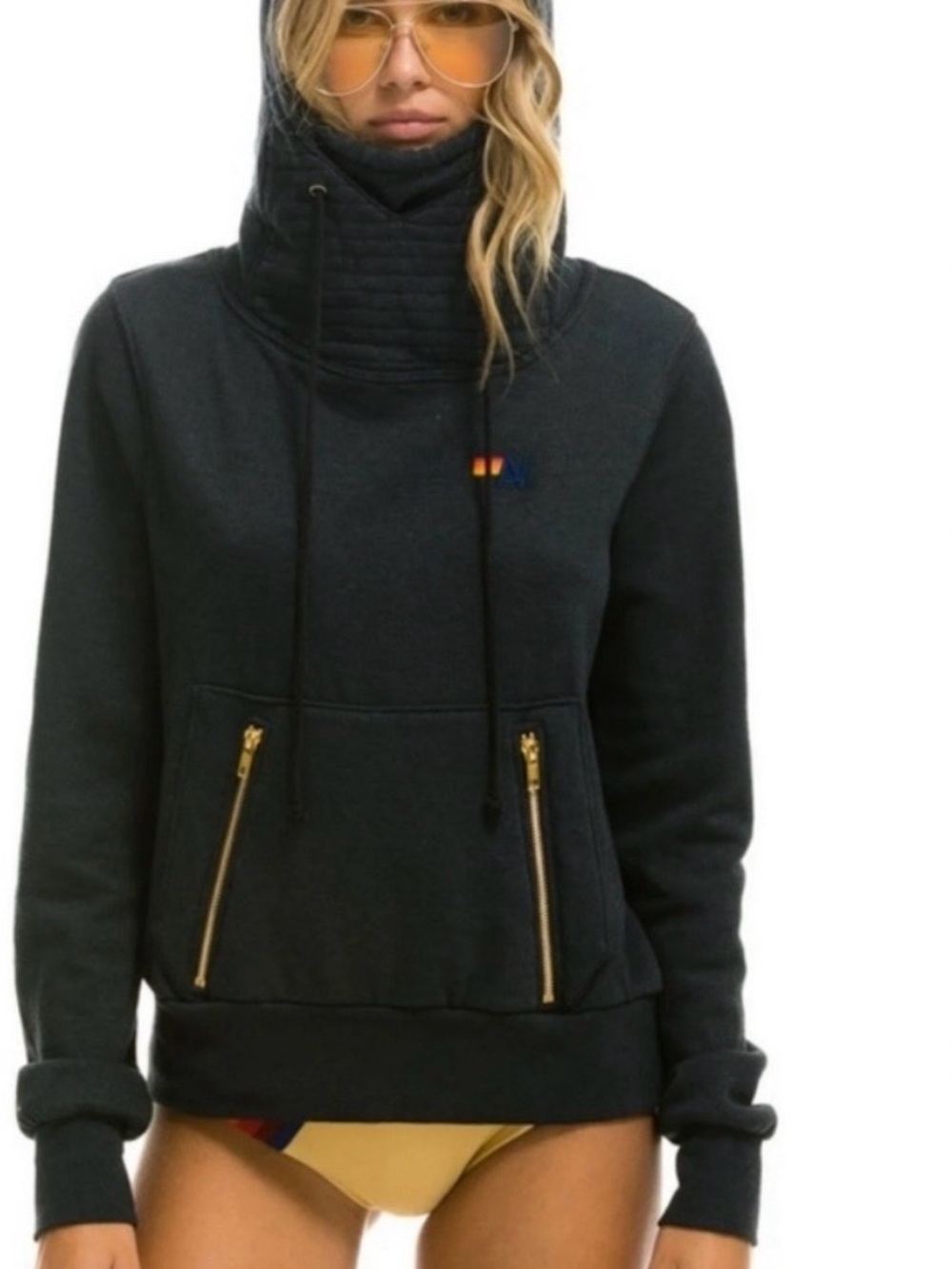 Dark Gray Aviator Nation Ninja  Pullover Sweatshirt. Small